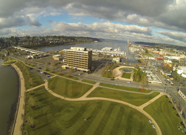Olympia waterfront isthmus aerial xAircraft by Paul Strawn